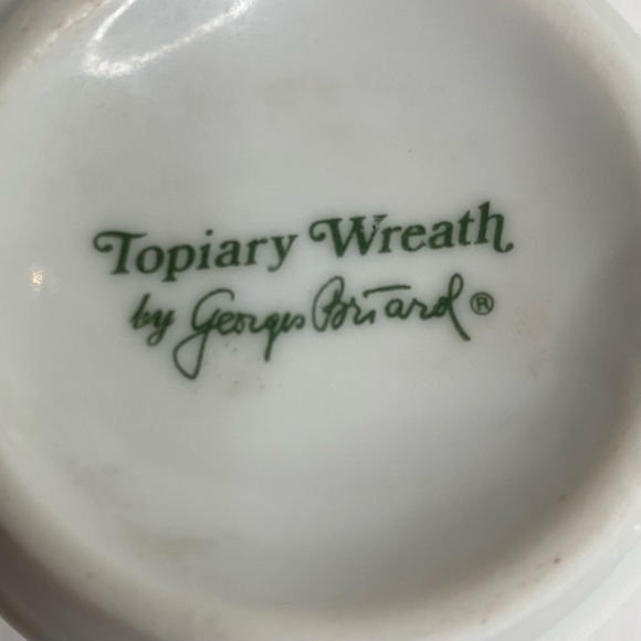 Vintage Georges Briard Mugs Topiary Wreath Set Of 2 Made In Japan RARE - Picture 9 of 10
